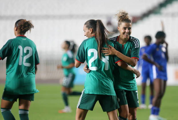 Algerie vs Republique centrafricaine feminine (Qualifications JO les Joueuse d Algerie celebre le Bute contre Republique centrafricaine, lors du match Algerie contre Republique centrafricaine feminine, Qualifications JO Los Angeles 2028, au Stade de 5 Juillet a Alger, en Algerie, le 09 Octobre 2026 (Photo By Billel Bensalem APPImages) Alger Algerie Copyright: xAlgà riexPressexPhotosxAPPxBillelxBensalemx xAPPxImagesx 670A1833