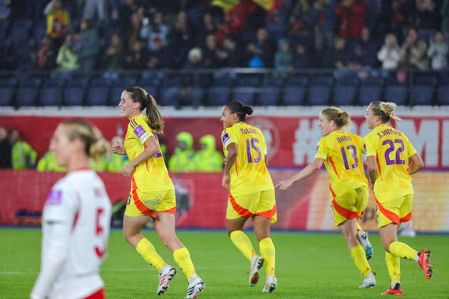 SOCCER WOMEN UEFA BELGIUM VS SCOTLAND Elena Dhont (13) of Belgium celebrating her goal (1-0) during a women football game between the national teams of Belgium , called the Red Flames , and Poland on Round 1 of Play Offs, first leg of the 2026-27 UEFA Women s European Qualifiers competition , on Saturday 9 October 2026 in Leuven , BELGIUM . PHOTO SPORTPIX Sevil OKTEM Leuven Den Dreef BELGIUM  Copyright: xSportpix.bex xSevilxOKTEMxSevilxOKTEMx