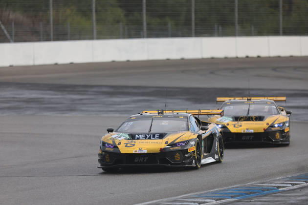 Hockenheim, Germany, October 9–11, 2026; DTM 2026 Season Finale at the Hockenheimring; Saturday Qualifying; Pictured: Maximilian Paul (GER) 19 ahead of Mirko Bortolotti (ITA) 63 in the Grasser Racing Team Lamborghini; Hockenheimring, Baden-Württemberg Copyright: xFotostandx xFWMEDIAx