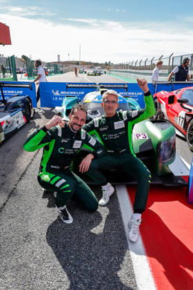 AUTO - MLC 2026 - PORTIMAO 71 AUST Stefan (ger), FERNANDEZ-LASER Felipe (ger), Rinaldi Racing, Ligier JS P325 - Toyota, LMP3 Pro Am, portrait podium, portrait celebration during the 6th round of the 2026 Michelin Le Mans Cup on the Autodromo Internacional do Algarve from October 8 to 10, 2026 in Portimao, Portugal - PortimaoPortugal Copyright: xPauloxMariax