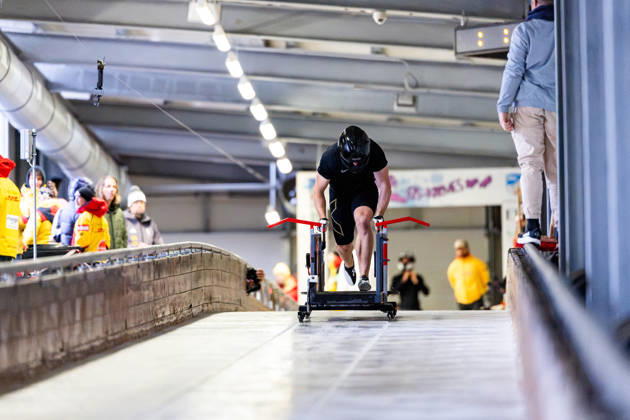 October 10, 2026, GER, Bobsleigh, Season 26–27, Men, Central Performance Test in Bobsleigh: Push Test. Traditionally, German bobsled pilots and their pushers have gathered in Oberhof for a test of strength. 98559 Oberhof LOTTO Thuringia EISARENA Oberhof Training Hall Start Facility Thuringia Germany