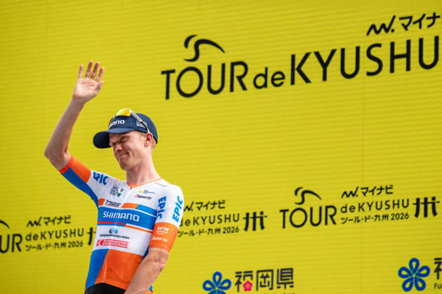 Tour De Kyushu Stage Finishes In Fukuoka s Tenjin For The First Time Matteo Malucelli of XDS Astana Team wins Stage 1 of the Mynavi Tour de Kyushu 2026 at the finish line on Tenjin Bridge in Fukuoka, Japan, on October 10, 2026. The Italian won the 152.0-kilometer Saga-Fukuoka stage in 3 hours 9 minutes 51 seconds, ahead of Luke Mudgway (Li Ning Star) and Alessio Delle Vedove (XDS Astana Team), and took the general and points classification leads. It was the first time the race finished in Tenjin, the commercial heart of Fukuoka, where a parade, stage events and food stalls marked the day. The race, first held in 2023 and part of the UCI Asia Tour (2.1 category), runs October 9-12 through six Kyushu prefectures under the official title We stand with Kumamoto. Mynavi Tour de Kyushu 2026, adopted to support areas affected by the Kumamoto earthquake. Fukuoka Japan  Copyright: xRyoxChix originalFilename:zhi-tourdeky261010_np5cD.jpg