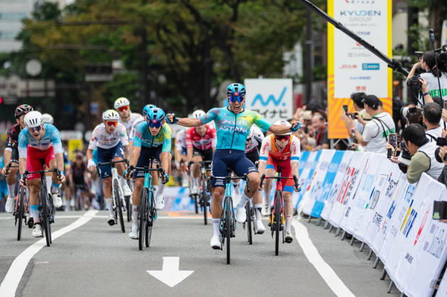 Tour De Kyushu Stage Finishes In Fukuoka s Tenjin For The First Time Matteo Malucelli of XDS Astana Team wins Stage 1 of the Mynavi Tour de Kyushu 2026 at the finish line on Tenjin Bridge in Fukuoka, Japan, on October 10, 2026. The Italian won the 152.0-kilometer Saga-Fukuoka stage in 3 hours 9 minutes 51 seconds, ahead of Luke Mudgway (Li Ning Star) and Alessio Delle Vedove (XDS Astana Team), and took the general and points classification leads. It was the first time the race finished in Tenjin, the commercial heart of Fukuoka, where a parade, stage events and food stalls marked the day. The race, first held in 2023 and part of the UCI Asia Tour (2.1 category), runs October 9-12 through six Kyushu prefectures under the official title We stand with Kumamoto. Mynavi Tour de Kyushu 2026, adopted to support areas affected by the Kumamoto earthquake. Fukuoka Japan  Copyright: xRyoxChix originalFilename:zhi-tourdeky261010_npbzT.jpg