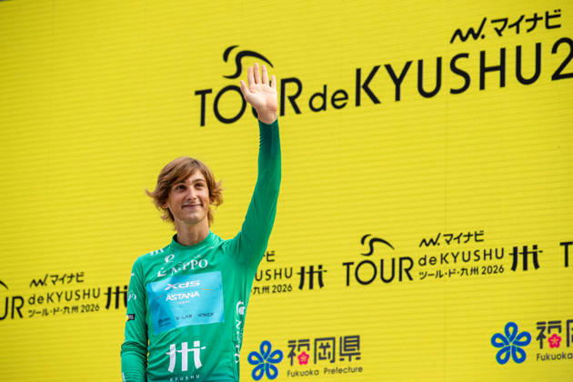 Tour De Kyushu Stage Finishes In Fukuoka s Tenjin For The First Time Matteo Malucelli of XDS Astana Team wins Stage 1 of the Mynavi Tour de Kyushu 2026 at the finish line on Tenjin Bridge in Fukuoka, Japan, on October 10, 2026. The Italian won the 152.0-kilometer Saga-Fukuoka stage in 3 hours 9 minutes 51 seconds, ahead of Luke Mudgway (Li Ning Star) and Alessio Delle Vedove (XDS Astana Team), and took the general and points classification leads. It was the first time the race finished in Tenjin, the commercial heart of Fukuoka, where a parade, stage events and food stalls marked the day. The race, first held in 2023 and part of the UCI Asia Tour (2.1 category), runs October 9-12 through six Kyushu prefectures under the official title We stand with Kumamoto. Mynavi Tour de Kyushu 2026, adopted to support areas affected by the Kumamoto earthquake. Fukuoka Japan  Copyright: xRyoxChix originalFilename:zhi-tourdeky261010_nps0A.jpg