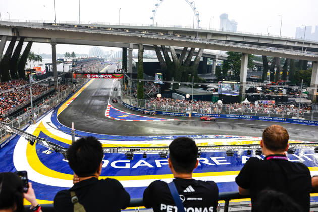 F1 - SINGAPORE GRAND PRIX 2026 Safety car, rain, pluie, during the 2026 Formula 1 Singapore Grand Prix, 17th round of the 2026 Formula One World Championship, WM, Weltmeisterschaft from October 9 to 11, 2026 on the Marina Bay Street Circuit, in Singapore, Singapore - SingaporeSingapore Copyright: xDPPIx