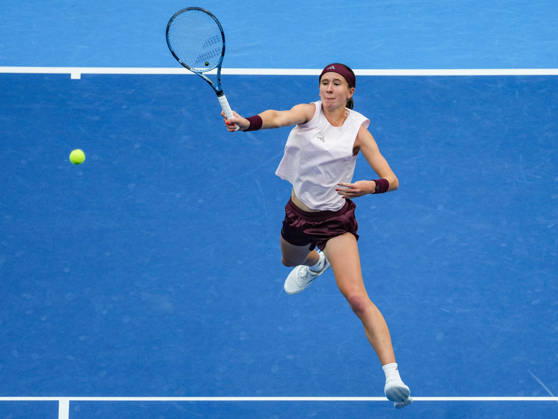 (261010) -- BEIJING, Oct. 10, 2026 -- Nikola Bartunkova of the Czech Republic hits a return during the women s singles semifinal match against Mirra Andreeva of Russia at 2026 China Open tennis tournament in Beijing, China, Oct. 10, 2026. ) (SP)CHINA-BEIJING-TENNIS-CHINA OPEN-WOMEN S SINGLES-SEMIFINAL (CN) SunxFei 