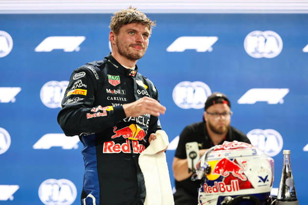 SINGAPORE, SINGAPORE - OCTOBER 10: Max Verstappen of the Netherlands and Oracle Red Bull Racing being after qualifying for F1 Grand Prix race of Singapore at Marina Bay Street Circuit on October 10, 2026 in Singapore, Singapore. (Photo by Qian Jun SPP-Paddocker) Copyright: xQianxJun SPP-Paddockerx Sportspressphoto_SPR251328