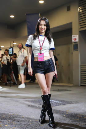 SINGAPORE, SINGAPORE - OCTOBER 10: Korean singer Kim Hyo-Yeon at qualifying for F1 Grand Prix race of Singapore at Marina Bay Street Circuit on October 10, 2026 in Singapore, Singapore. (Photo by Qian Jun SPP-Paddocker) Copyright: xQianxJun SPP-Paddockerx Sportspressphoto_SPR251343