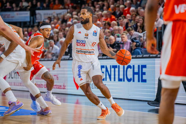 1st Basketball Bundesliga, easyCredit BBL, 2026–2027 Season, Men s Division, Regular Season, Matchday 5, October 10, 2026, RASTA Vechta vs. ratiopharm Ulm, Marvin Heckel 47, ratiopharm Ulm in action, Vechta, RASTA Dome, Lower Saxony, Germany