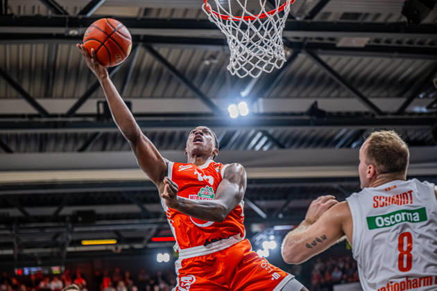 1st Basketball Bundesliga, easyCredit BBL, 2026–2027 Season, Men s Division, Regular Season, Matchday 5, October 10, 2026, RASTA Vechta, ratiopharm Ulm, Justin Edler Davis 10, RASTA Vechta on a layup, Vechta, RASTA Dome, Lower Saxony, Germany