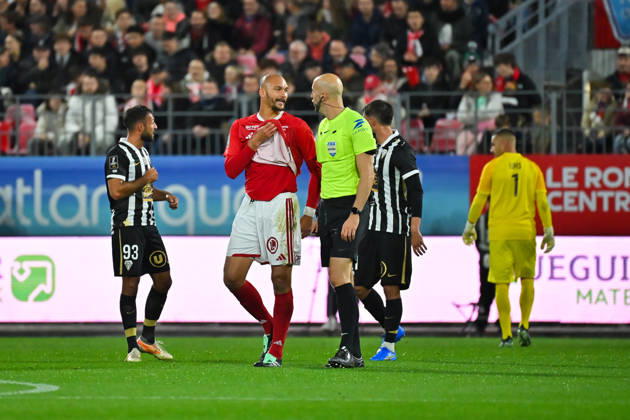 Stade Brestois 29 v Angers SCO - Ligue 1 McDonald s 2026 2027 Eric Wattellier referee and Ludovic AJORQUE of Brest celebrate after scores during Ligue 1 McDonald s match between Brest and Angers at Stade Francis-Le Ble on October 10, 2026 in Brest, France. Brest France  Copyright: xIconxSportx 776573329