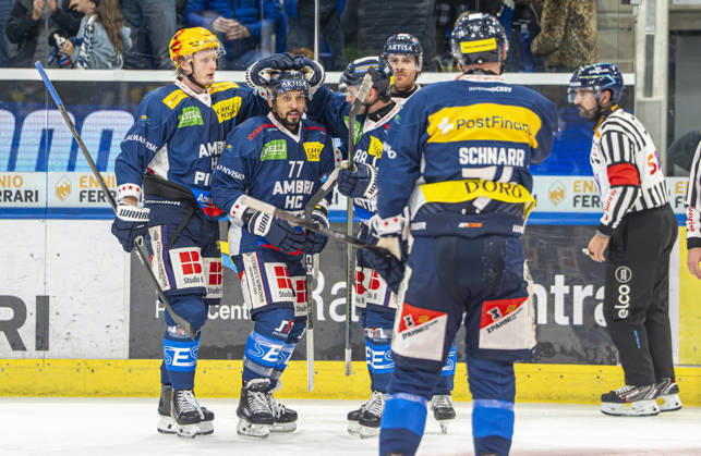 October 10, 2026, Quinto, Gottardo Arena, NL: HC Ambri Piotta vs. SC Bern 77; Michael Joly of Ambri celebrates his goal at the Gottardo Arena in Quinto, Ticino, Switzerland Copyright: xJustPictures.ch JarixPestelaccix jp-en-JaPe-JP6_JAr_NL_HCAP_SCBern_10Ott2026_000066