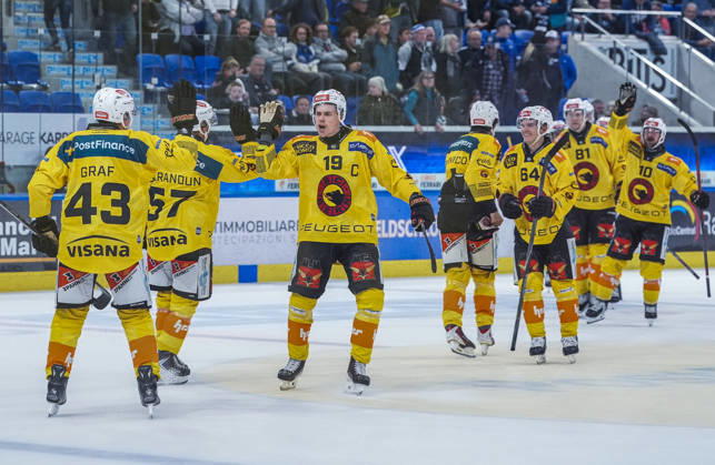 October 10, 2026, Quinto, Gottardo Arena, NL: HC Ambri Piotta vs. SC Bern 19. Waltteri Merela of Bern celebrates an overtime victory at the Gottardo Arena in Quinto, Ticino, Switzerland Copyright: xJustPictures.ch JarixPestelaccix jp-en-JaPe-JP6_JAr_NL_HCAP_SCBern_10Ott2026_000180