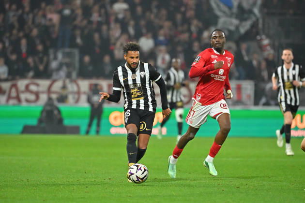 Stade Brestois 29 v Angers SCO - Ligue 1 McDonald s 2026 2027 Joseph NONGE of Brest and Jim Allevinah of Angers during Ligue 1 McDonald s match between Brest and Angers at Stade Francis-Le Ble on October 10, 2026 in Brest, France. Brest France  Copyright: xIconxSportx 776573329
