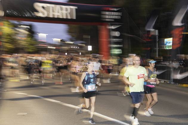 October 11, 2026, Melbourne, Victoria State, Australia: Runners begin the marathon..The Nike Melbourne Marathon Festival brings together elite athletes, recreational runners and participants of different ages and abilities for a major running event in Melbourne. The 2026 festival is expected to attract approximately 66,000 participants across all events over two days, including 20,000 runners in the full marathon. The festival features multiple distances, with participants finishing inside the Melbourne Cricket Ground Melbourne Australia - ZUMAs197 20261011_aaa_s197_007 Copyright: xYexMyoxKhantx Melbourne Marathon Festival In Melbourne, Australia †11 Oct 2026 - ZUMA0869 0869138691st Copyright: xIMAGO YexMyoxKhantx