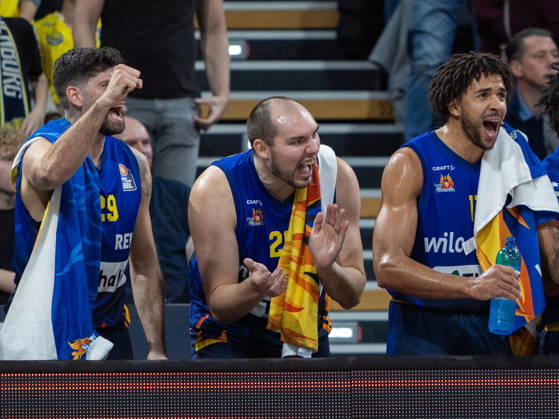 Phoenix Hagen, Phoenix Hagen team celebrates EWE Baskets Oldenburg vs. Phoenix Hagen, basketball, BBL, October 10, 2026, Oldenburg Copyright: xEibner-Pressefotox EP_EER