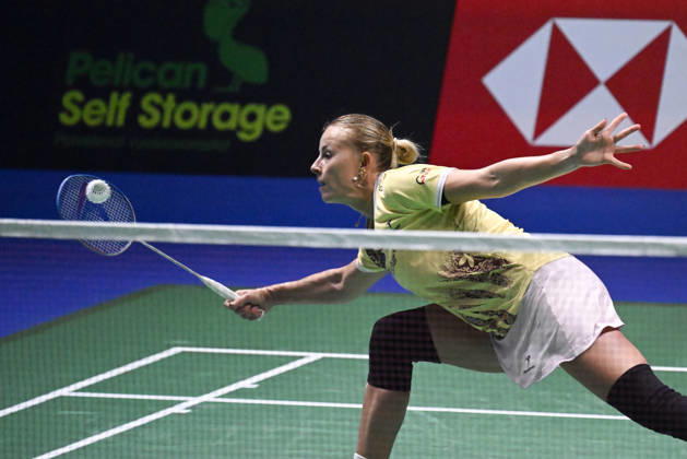 Mia Blichfeldt of Denmark hits a return during her women s singles match against Ratchanok Intanon of Thailand (not pictured) during the finals at the badminton Clash of Clans Arctic Open 2026 tournament in Vantaa, Finland, on October 11, 2026. - ANTTI AIMO-KOIVISTO Finland iIYD3e48zHs  Copyright: xAnttixAimo-Koivistox iIYD3e48zHs