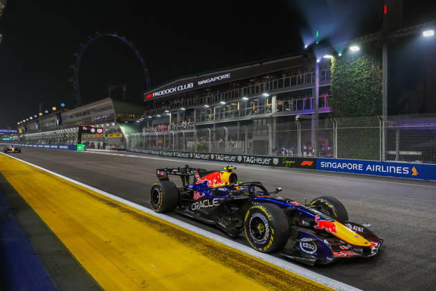 2026 Formula 1 Singapore Grand Prix SINGAPORE - OCT 11: Red Bull driver Isack Hadjar competes in the Race at the Formula One Grand Prix of Singapore, at the Marina Bay Street Circuit in Singapore, on October 11, 2026. The main race has a span of 62 laps, with drivers competing in intense tropical heat and extreme humidity on a track featuring a relentless layout of 19 corners and minimal straightaways. Daniel Ceng Anadolu Singapore Singapore. Editorial use only. Please get in touch for any other usage.  Copyright: x2026xAnadoluxDanielxCengx