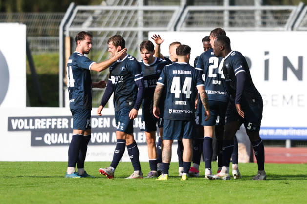 October 11, 2026, Soccer, Men s, Regionalliga Nord, Matchday 14, VfB Oldenburg vs. BSV Kickers Emden, Celebration of the 1-0 goal by Dominik Kasper, 24 VfB Oldenburg