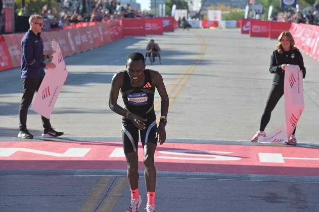 Chicago Marathon 2026 CHICAGO, ILLINOIS - OCTOBER 11: Kenyan runner Amos Kipruto crosses the finish line to win the men s professional division at the 48th Bank of America Chicago Marathon in Chicago, United States on October 11, 2026. Over 55,000 participants competed in the 26.2-mile course starting and finishing in Grant Park. Jacek Boczarski Anadolu Chicago United States. Editorial use only. Please get in touch for any other usage. Copyright: x2026xAnadoluxJacekxBoczarskix