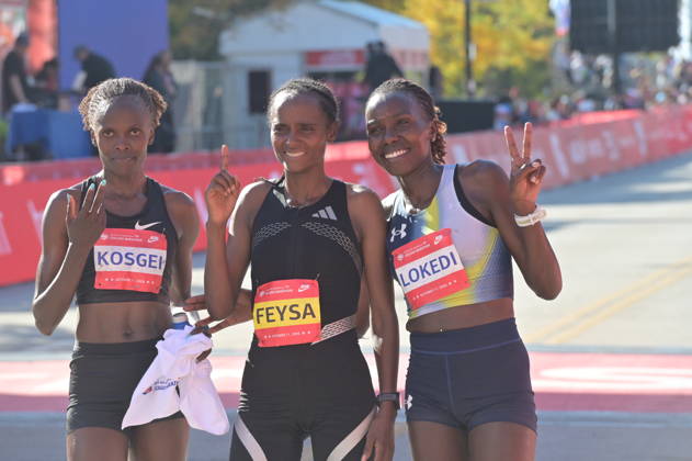 Chicago Marathon 2026 CHICAGO, ILLINOIS - OCTOBER 11: Ethiopian runner Hawi Feysa crosses the finish line to win the women s professional division at the 48th Bank of America Chicago Marathon in Chicago, United States on October 11, 2026. Over 55,000 participants competed on the 26.2-mile course starting and finishing in Grant Park. Jacek Boczarski Anadolu Chicago United States. Editorial use only. Please get in touch for any other usage.  Copyright: x2026xAnadoluxJacekxBoczarskix