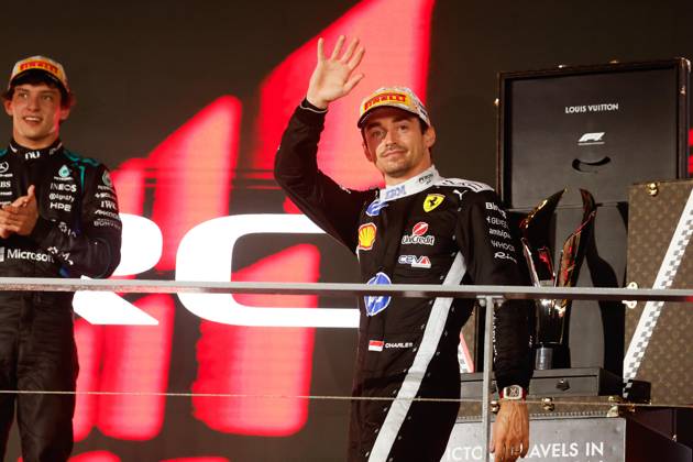 LECLERC Charles (MCO), Scuderia Ferrari SF 26, portrait, Singapore 2026, Singapore 2026, 81 PIASTRI Oscar (), McLaren F1 Team MCL40, action 01, NORRIS Lando (GBR), McLaren F1 Team MCL40, action Singapore 2026 Singapore