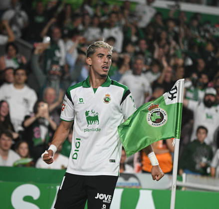ESP LaLiga EA Sports: Racing Santander vs. Valencia CF — Yassir Zabiri of Racing Santander scores a goal and celebrates during the LaLiga EA Sports match between Racing Santander and Valencia CF, played at Campos de Sport de El Sardinero Stadium in Cantabria on October 11, 2026, in Spain. Spanish Soccer Copyright: xAgenciaxLOFx