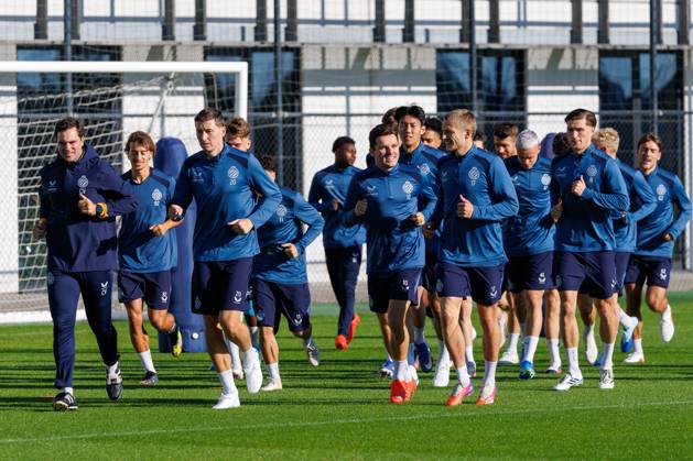 Club s players pictured in action during a training session of Belgian soccer team Club Brugge KV, Monday 12 October 2026 in Knokke-Heist. Club is preparing for the the UEFA Champions League league phase game against Italian Inter Milan. KURTxDESPLENTER  x189538805x