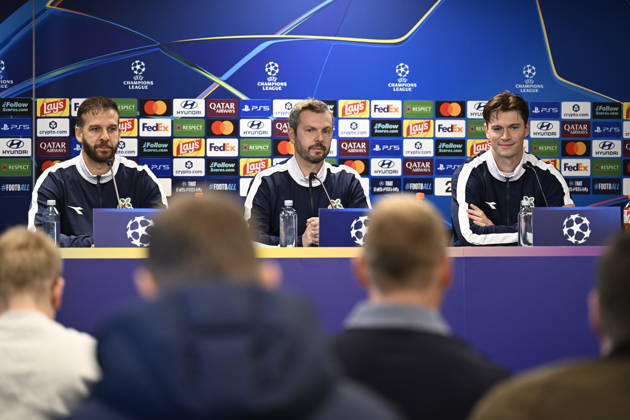 Champions League soccer, Viking vs. Bayern Munich, Stavanger, October 12, 2026. Press conference with Viking coach Bjarte Lunde Aarsheim ahead of the Champions League match between Viking and Bayern Munich. Photo by Carina Johansen, NTB, Stavanger, Norway. EDITORIAL USE ONLY. RESTRICTED USE FOR BETTING COMPANIES. Copyright: xCarinaxJohansenx xNTBx