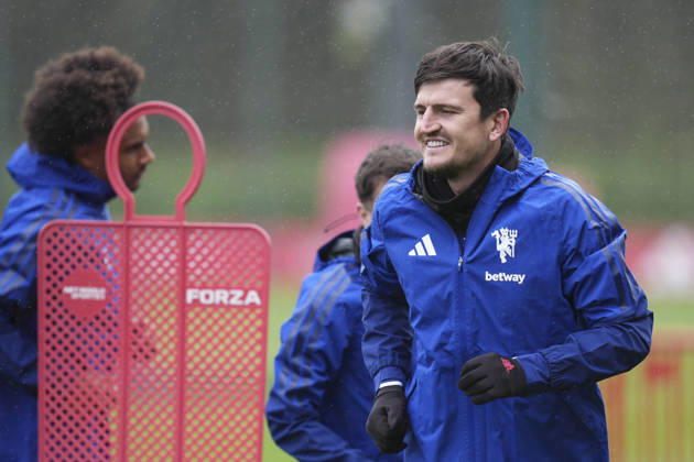 Manchester United, ManU Training, Champions League Harry Maguire of Manchester United during the Manchester United Training Session at Carrington Training Centre, ahead of the UEFA Champions League Matchday 2 v Atletico Madrid, Manchester, England on 12 October 2026 Credit: Steve Flynn Every Second Media Editorial use only. All images are copyright Every Second Media Limited. No images may be reproduced without prior permission. Copyright: xIMAGO EveryxSecondxMediax ESM-2213-0016 StevexFlynnx xEveryxSecondxMediax