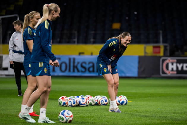 October 12, 2026: Sofia Reidy of the Swedish women’s national soccer team during a training session on October 12, 2026 in Stockholm. Photo by Emma Wallskog, BILDBYRAN, code EW JZ0768. soccer, football, fotball, World Cup qualifiers, FIFA Women’s World Cup qualifier, training, Sweden, women’s soccer, bbeng Copyright: EMMAxWALLSKOG BB261012EW021