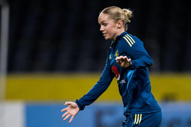 October 12, 2026: Hanna Lundkvist of the Swedish women’s national soccer team during a training session on October 12, 2026 in Stockholm. Photo by Emma Wallskog, BILDBYRAN, code EW JZ0768. soccer, football, fotball, World Cup qualifiers, FIFA Women’s World Cup qualifiers, training, Sweden, women’s soccer, bbeng Copyright: EMMAxWALLSKOG BB261012EW027