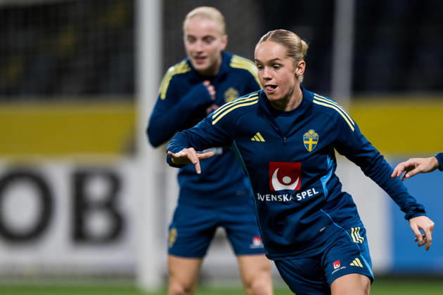 October 12, 2026: Hanna Lundkvist of the Swedish women’s national soccer team during a training session on October 12, 2026 in Stockholm. Photo by Emma Wallskog, BILDBYRAN, code EW JZ0768. soccer, football, fotball, World Cup qualifiers, FIFA Women’s World Cup qualifiers, training, Sweden, women’s soccer, bbeng Copyright: EMMAxWALLSKOG BB261012EW030