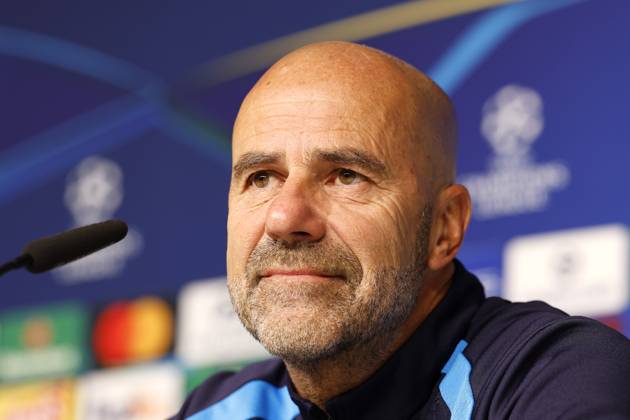 LEIPZIG - PSV Eindhoven coach Peter Bosz during the press conference, PK, Pressekonferenz ahead of the UEFA Champions League match between RB Leipzig and PSV Eindhoven at the RB Arena on October 12, 2026, in Leipzig, Germany. MAURICE VAN STEEN ANP xVIxANPxSportx xxANPxIVx 572246088 originalFilename: 572246088