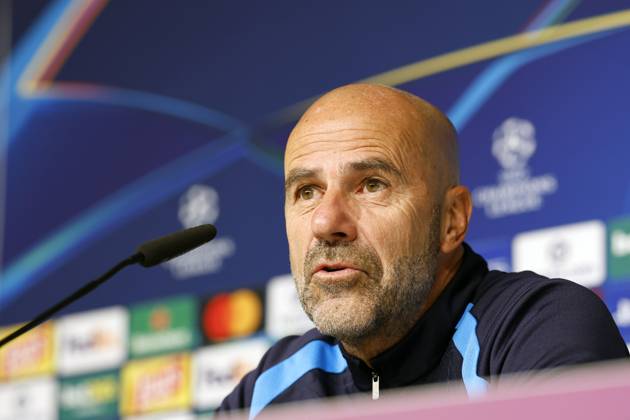 LEIPZIG - PSV Eindhoven coach Peter Bosz during the press conference, PK, Pressekonferenz ahead of the UEFA Champions League match between RB Leipzig and PSV Eindhoven at the RB Arena on October 12, 2026, in Leipzig, Germany. MAURICE VAN STEEN ANP xVIxANPxSportx xxANPxIVx 572246093 originalFilename: 572246093