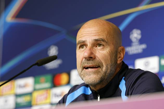 LEIPZIG - PSV Eindhoven coach Peter Bosz during the press conference, PK, Pressekonferenz ahead of the UEFA Champions League match between RB Leipzig and PSV Eindhoven at the RB Arena on October 12, 2026, in Leipzig, Germany. MAURICE VAN STEEN ANP xVIxANPxSportx xxANPxIVx 572246097 originalFilename: 572246097