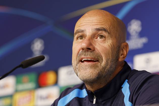 LEIPZIG - PSV Eindhoven coach Peter Bosz during the press conference, PK, Pressekonferenz ahead of the UEFA Champions League match between RB Leipzig and PSV Eindhoven at the RB Arena on October 12, 2026, in Leipzig, Germany. MAURICE VAN STEEN ANP xVIxANPxSportx xxANPxIVx 572246168 originalFilename: 572246168