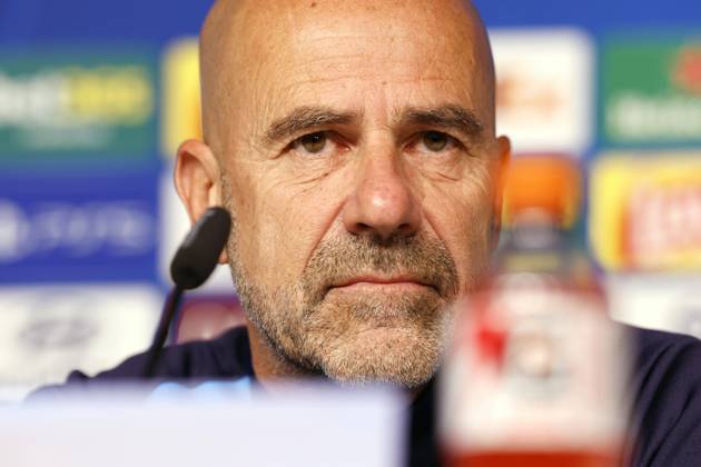 LEIPZIG - PSV Eindhoven coach Peter Bosz during the press conference, PK, Pressekonferenz ahead of the UEFA Champions League match between RB Leipzig and PSV Eindhoven at the RB Arena on October 12, 2026, in Leipzig, Germany. MAURICE VAN STEEN ANP xVIxANPxSportx xxANPxIVx 572246489 originalFilename: 572246489