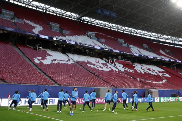 LEIPZIG - Ivan Perisic of PSV Eindhoven, Sergino Dest of PSV Eindhoven, Lutsharel Geertruida of PSV Eindhoven, Armando Obispo of PSV Eindhoven during a training session prior to the UEFA Champions League match between RB Leipzig and PSV Eindhoven at the RB Arena on 12 October 2026 in Leipzig, Germany. MAURICE VAN STEEN ANP xVIxANPxSportx xxANPxIVx 572250219 originalFilename: 572250219.jpg
