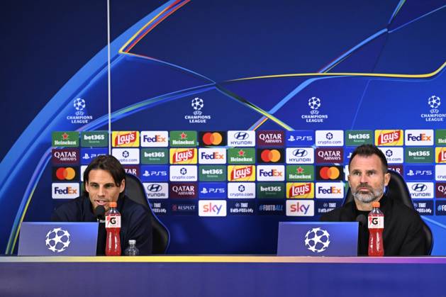 Inter Milan v Club Brugge - UEFA Champions League Media Activities 12 10 2026 MILAN, ITALY - OCTOBER 12 : Sommer Yann goalkeeper of Club Brugge and Leko Ivan head coach of Club Brugge speaking with the media during a pre-match press conference, PK, Pressekonferenz ahead of the UEFA Champions League 2026 27 League Phase matchday 2 match between Inter Milan and Club Brugge on October 12, 2026 in Milan, Italy, 12 10 2026 Milan Italy Copyright: xTomasxSiskx