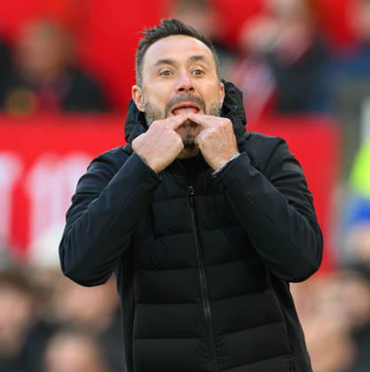 10 October 2026 - Manchester United, ManU v Tottenham Hotspur - Premier League League - Old Trafford - Manchester. Manchester United v Tottenham Hotspur - Premier League League - Old Trafford - Manchester. Tottenham Manager Roberto De Zerbi. Picture : Mark Pain MANCHESTER England Copyright: xMarkxPainx