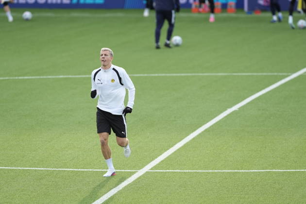 Soccer, Champions League 2026–2027, Bodo Glimt, Borussia Dortmund, Bodo 20261013, Bodo Glimt training at Aspmyra Stadium, the day of the Champions League match between Bodo Glimt and Borussia Dortmund. Photo: Terje Pedersen, NTB, Bodo, Norway. EDITORIAL USE ONLY. RESTRICTED USE FOR BETTING COMPANIES.  Copyright: xTerjexPedersenx xNTBx
