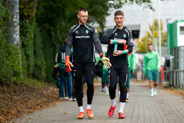 October 13, 2026, GER, Soccer, Men s, 1. Bundesliga, 2026–2027 Season, Practice, SV Werder Bremen, Karl Hein, Werder Bremen, 01, Stefan Smarkalev, Bremen, 37, Bremen Training Facility, Weserstadion, Bremen, Germany Copyright: xNordphoto Memmlerx