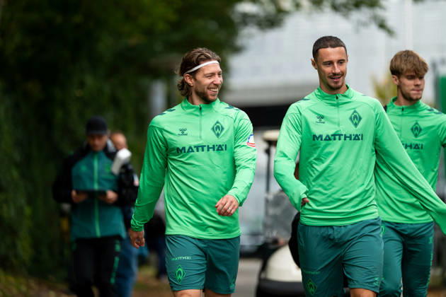 October 13, 2026, GER, Soccer, Men s, 1. Bundesliga, 2026–2027 Season, Practice, SV Werder Bremen, Mitchell Weiser (Werder Bremen, 08), Marco Friedl (Werder Bremen, 32), Bremen Training Facility, Weserstadion, Bremen, Germany Copyright: xNordphoto Memmlerx