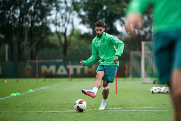October 13, 2026, GER, Soccer, Men s, Bundesliga 1, 2026–2027 Season, Practice, SV Werder Bremen, Ludovit Reis, Werder Bremen, 15 on the ball, Bremen Training Facility, Weserstadion, Bremen, Germany Copyright: xNordphoto Memmlerx