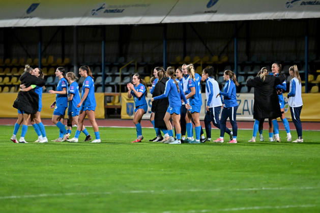 DOMZALE, SLOVENIA - OCTOBER 13: Team Slovenia celebrate win after the UEFA Women’s European Qualifiers for 2027 World Cup Play-offs Round 1, 2nd leg match between Slovenia and Turkey at Sports Park Domzale, Domzale on October 13, 2026 in Domzale, Slovenia. (Photo by Igor Kupljenik Sports Press Photo). Copyright: xIgorxKupljenikx xSPPx Sportspressphoto_SPR254323