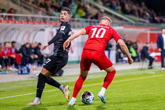 L R Ivan Franjic (FC Wuerzburger Kickers), 37, in a tackle with Kevin Schumacher (TSV Havelse), 10, GER, TSV Havelse vs. FC Würzburger Kickers, Soccer, 3rd Division, Matchday 9, 2026–2027 season, October 13, 2026 DFL regulations prohibit the use of photographs as image sequences and or quasi-video GER, TSV Havelse vs. FC Wuerzburger Kickers, soccer, 3rd Division, Matchday 9, 2026–2027 season, October 13, 2026, Hanover Copyright: xEibner-Pressefoto JanxRollingerx EP_JSK