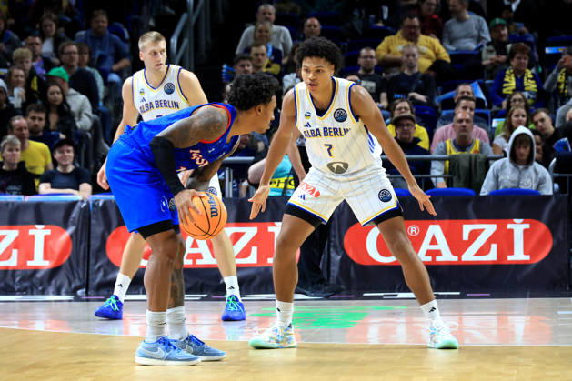 October 13, 2026, Germany, GER, DEU, Basketball, Champions League (BCL), Day 1, 2026–2027 Season, Berlin, ALBA Berlin vs. Igokea Jack Kayil, ALBA Berlin 7, Nate Pierre Louis, Igokea 11, nordphoto GmbH, Engler, Berlin, Uber Arena, Berlin, Germany Copyright: xNordphotox xEnglerx