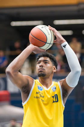 Kostja Mushidi (MBC), 10, scored 24 points in a 106–84 home win: Syntainics MBC vs. Bristol Flyers, European North Basketball League (ENBL), 2026–27, Germany, United Kingdom, October 13, 2026, Weissenfels Stadthalle, Saxony-Anhalt, Germany