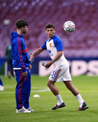 ESP: Atletico de Madrid v Manchester United, ManU FC. UEFA Champions League. Matchday 2. Shea Lacey of Manchester United during the UEFA Champions League match between Atletico de Madrid and Manchester United FC played at Riyadh Metropolitano Stadium on 13 Oct 2026 in Barcelona, Spain. kpng Copyright: xCesarxCebollax xPRESSINPHOTOx PS_2627_ATM_MANU_008